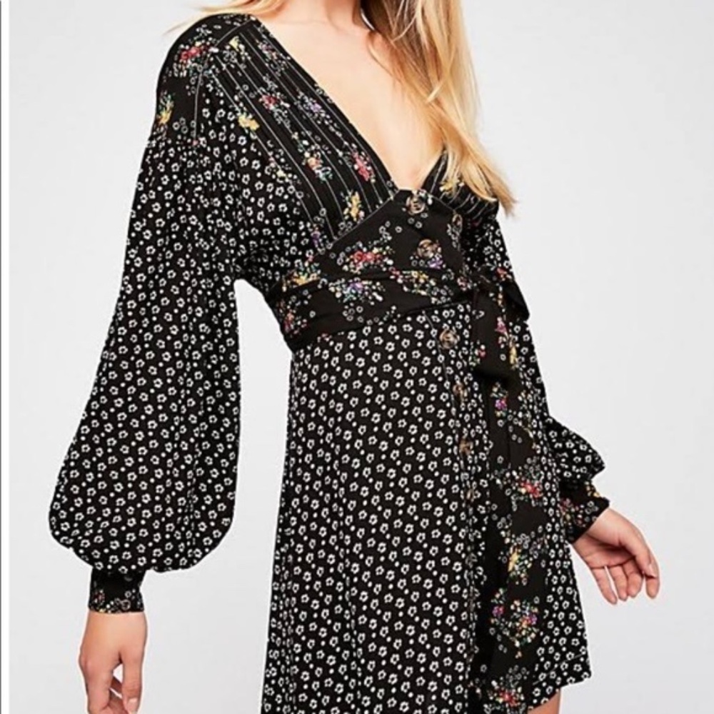 Free People Wonderland Combo Floral Dress SZ S - Picture 1 of 11